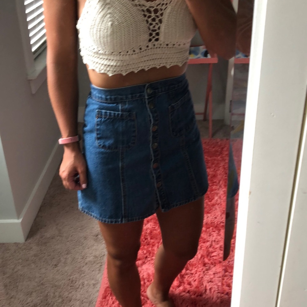 Jean button up skirt